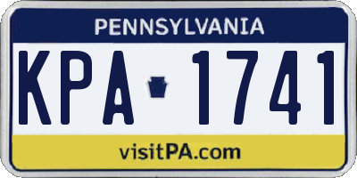 PA license plate KPA1741