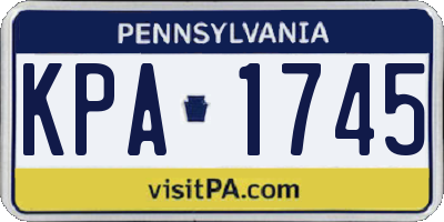 PA license plate KPA1745