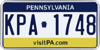 PA license plate KPA1748
