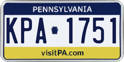 PA license plate KPA1751