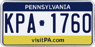 PA license plate KPA1760