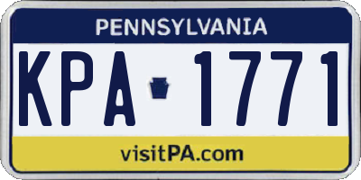 PA license plate KPA1771