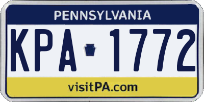 PA license plate KPA1772
