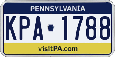 PA license plate KPA1788