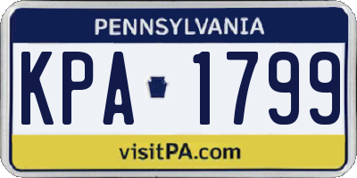 PA license plate KPA1799