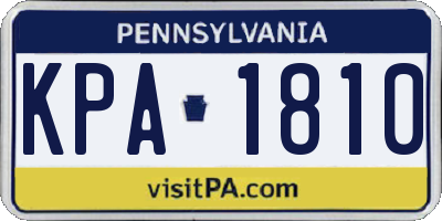 PA license plate KPA1810
