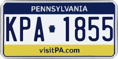 PA license plate KPA1855