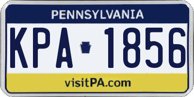 PA license plate KPA1856