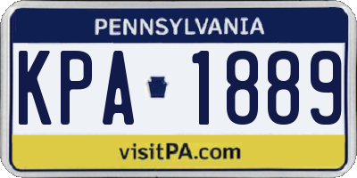 PA license plate KPA1889