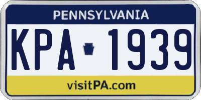 PA license plate KPA1939