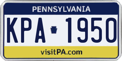 PA license plate KPA1950