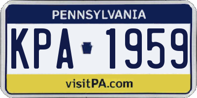 PA license plate KPA1959
