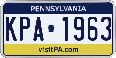 PA license plate KPA1963