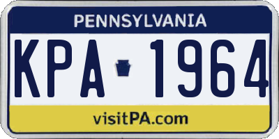 PA license plate KPA1964