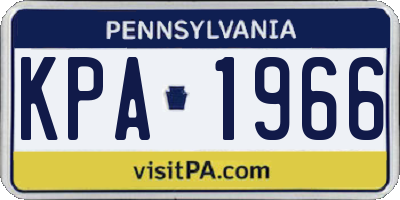 PA license plate KPA1966