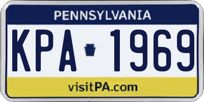 PA license plate KPA1969