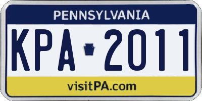 PA license plate KPA2011