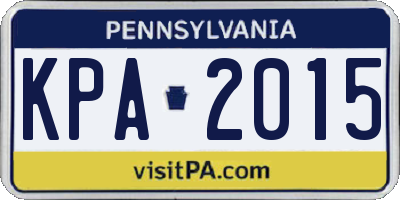 PA license plate KPA2015