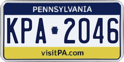PA license plate KPA2046