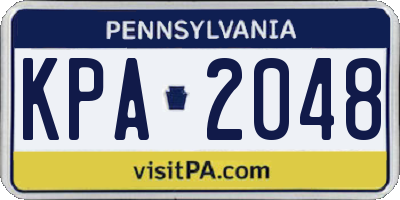 PA license plate KPA2048