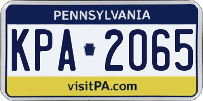 PA license plate KPA2065