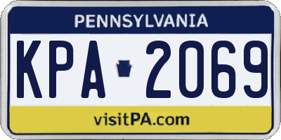 PA license plate KPA2069