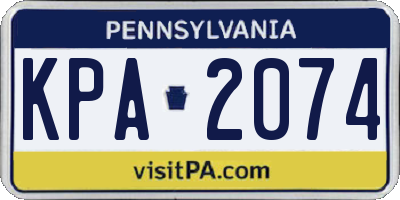 PA license plate KPA2074
