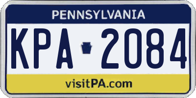 PA license plate KPA2084