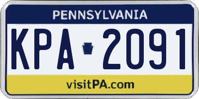 PA license plate KPA2091