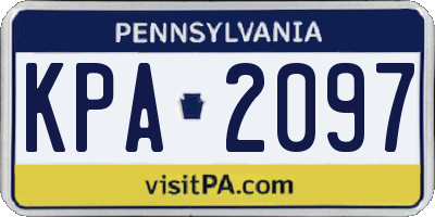 PA license plate KPA2097