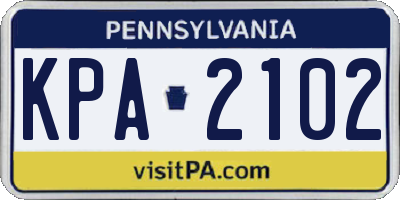 PA license plate KPA2102