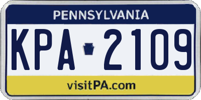 PA license plate KPA2109
