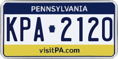 PA license plate KPA2120
