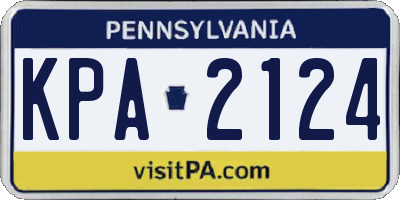 PA license plate KPA2124