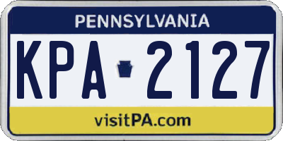 PA license plate KPA2127