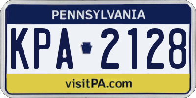 PA license plate KPA2128