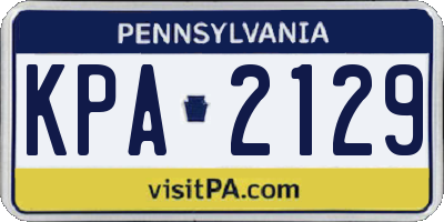 PA license plate KPA2129