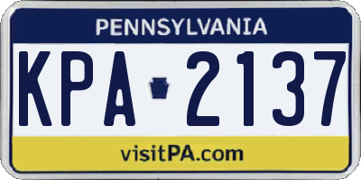 PA license plate KPA2137