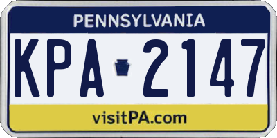 PA license plate KPA2147