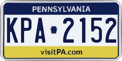 PA license plate KPA2152