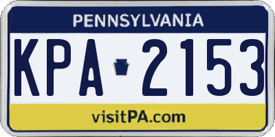 PA license plate KPA2153