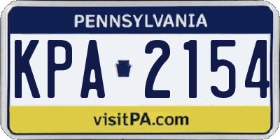 PA license plate KPA2154
