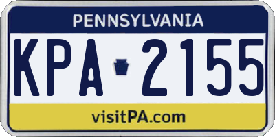 PA license plate KPA2155