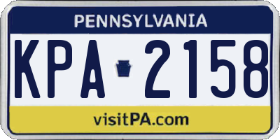 PA license plate KPA2158