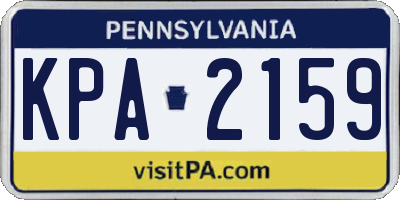 PA license plate KPA2159