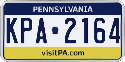 PA license plate KPA2164