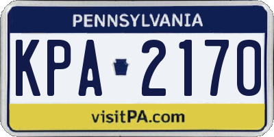 PA license plate KPA2170