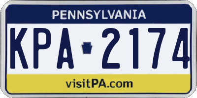 PA license plate KPA2174