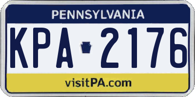 PA license plate KPA2176
