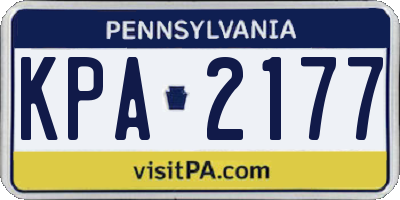 PA license plate KPA2177